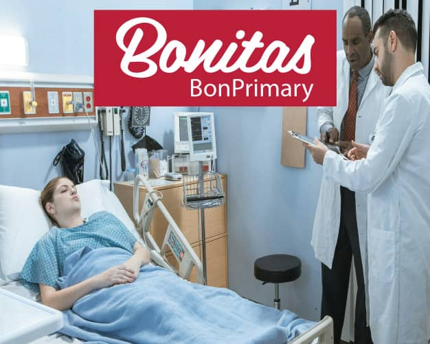 bonitas bonprimary options and benefits hospital plan patient in hospital bed with two doctors