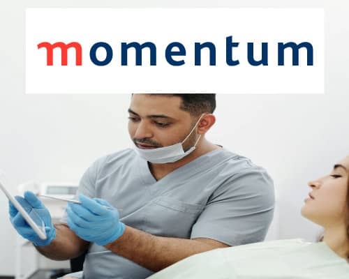 momentum medical aid plans with logo dentist with patient